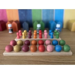 BaaVi Montessori dřevěné kuličky Barva: mix barev
